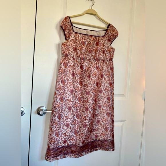 Michel Klein Paris babydoll waist floral dress size medium - Picture 3 of 8